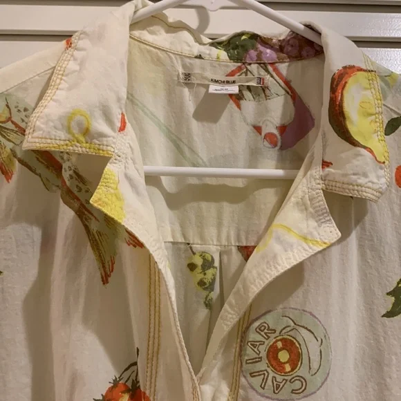 Urban Outfitters Lana Souvenir Fruit Print Short Sleeve Button Down Shirt Resort - Picture 5 of 11